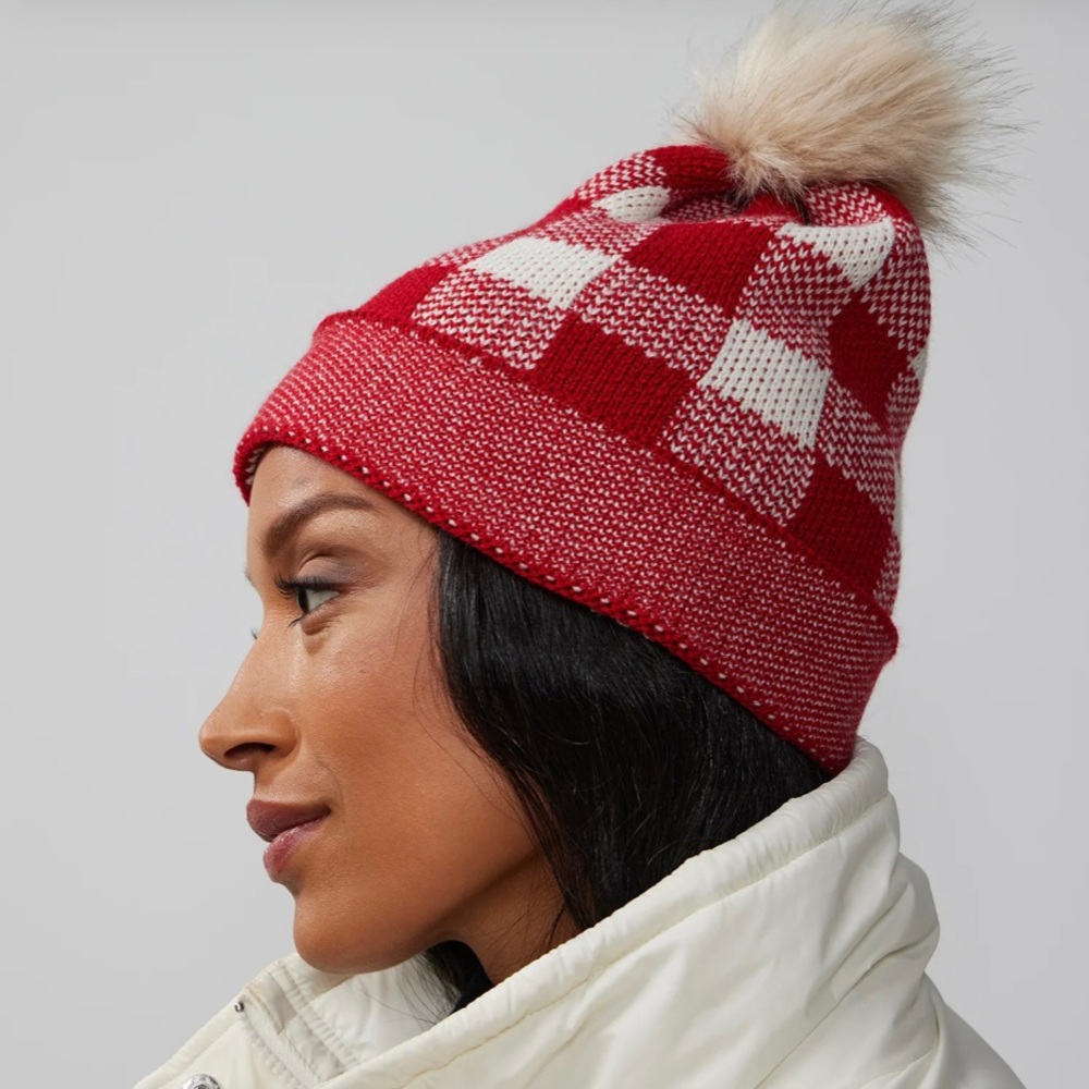 Red Buffalo Plaid Pom Pom Hat - NWT